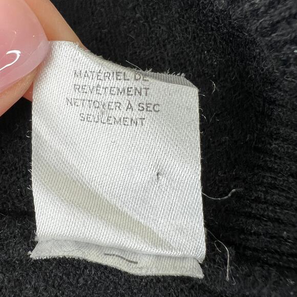 LEWIT Black Cashmere Blend Snap Detail Long Sleeve Crew Pullover Sweater Size XS - Picture 11 of 11